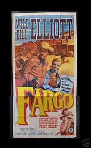 FARGO *3SH ORIG MOVIE POSTER WESTERN COWBOY ACTION 1952  