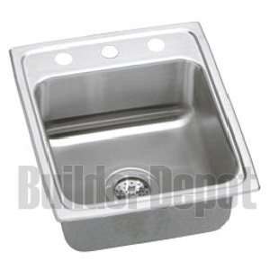  17 x 20 2 Hole 1 Bowl Stainless Steel Sink Lustertone 