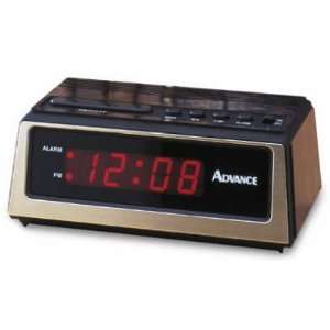  Geneva/Advance Clock Co 3142AT Burl 0.6 LED Alarm Clock 