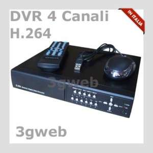 DVR 4 canali H.264 CONTROLLO DA CELLULARE WEB LAN VGA  