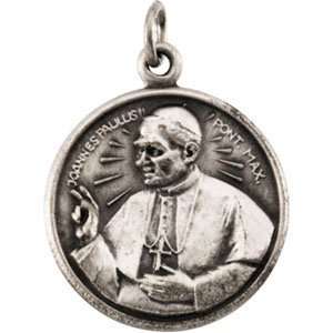 Sterling Silver Pope John Paul Medal 13.75mm Jewelry