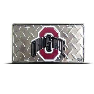 Ohio State University Buckeyes Diamond Metal College License Plate 