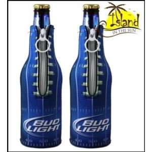  (2) Bud Light Football Beer Bottle Koozies Cooler: Sports 