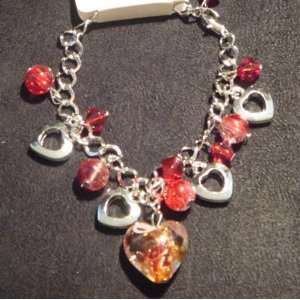  Murano Glass Heart Charm Bracelets 