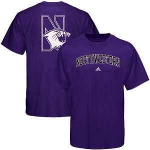 adidas Northwestern Wildcats Purple Relentless T shirt 