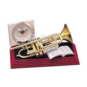  Trumpet Musical Alarm Clock   Gold SS 90452