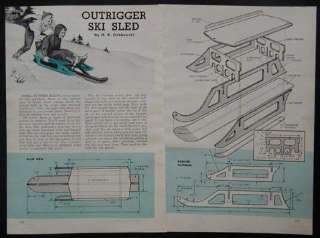 Snow Ski Sled w/ Outriggers FAST HowTo PLANS easy build  