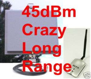 45dBm Outdoor Long Range WIFI KIT 20.5dB Antenna 1000mW  