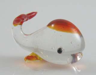 Whale Moby Miniature Glass Figurine animal CR/Red 1  