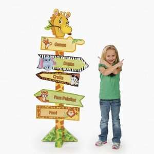  Zoo Animal Directional Sign   Party Decorations & Stand 