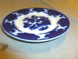 Antique China Cashmere Flow Blue Desert Plate  Very Deep Color Perfect 