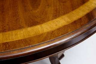 19TH CENTURY ANTIQUE MAHOGANY CROSSBANDED DINING TABLE  