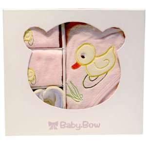   Piece Bathtime Gift Set Wash cloths, Hooded Towel, Booties   Pink