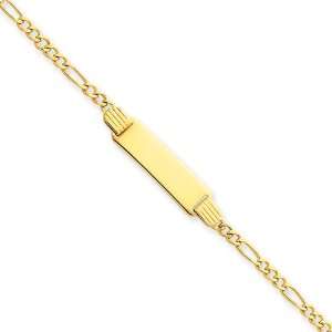  14k Baby ID Figaro Bracelet Length 6 Jewelry