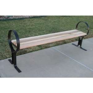  WebCoat Hoop Style Backless Wood Park Bench Patio, Lawn & Garden