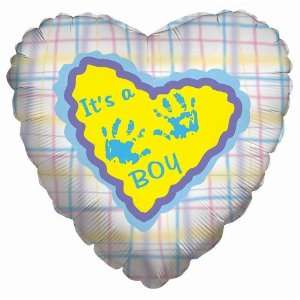  10ct 18 Mylar Balloon Baby Shower Boy Handprints 