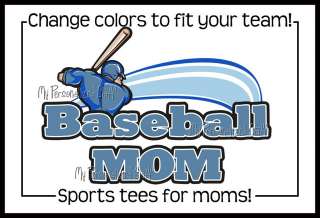Personalized BASEBALL MOM Sports Fan t shirt Fan Gift Grandma DAD Team 