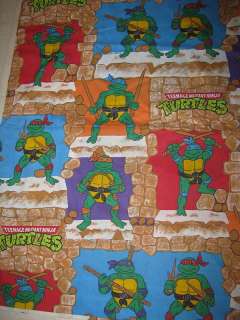 Vintage Mutant Ninja Turtle Bed Sheet Flat 1988 NICE  