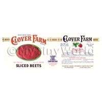 Mini Clover Farm Diced Beets Labels (1920s)  