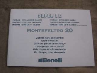 Benelli Super 90 Montefeltro 12 20 gauge shotgun Ga. Parts list  