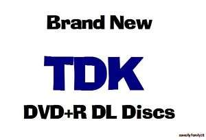 Blank TDK DVD+R DL Dual Layer 8X 8.5 GB Discs  