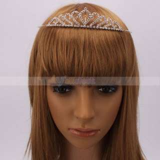 Rhinestone drops shaped tiara Crown Comb headband  