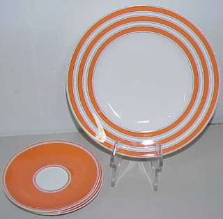 Kate Spade Cays Stripe Orange Blue Dishes Lot  