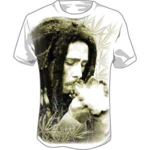 Bob Marley & The Wailers Smoking Marijuana Mens T shirt  