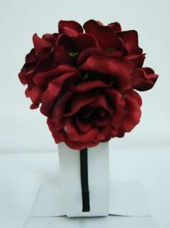 Red Rose Silk flower Headband  