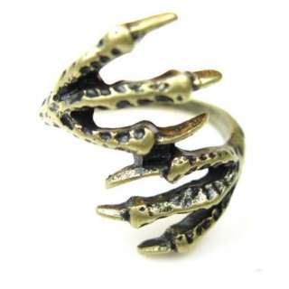 VINTAGE STEAMPUNK STYLE RING SIZE 6 CLAW BRASS JEWELRY G899  