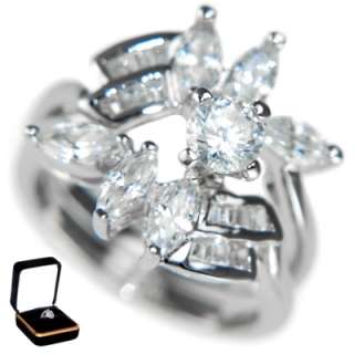 Floral Bridal Wedding Ring Set