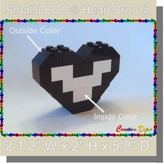 LEGO® Fashion Jewelry Small 2 Color Heart Brooch Pin  