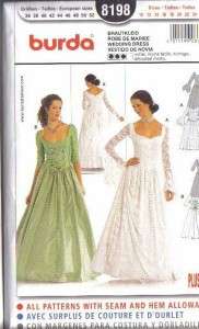 Burda Sewing Pattern Historical Reenactment Dress Costume Misses W 