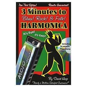  3 Minutes to Blues Rock & Folk Harmonica Softcover wCD 
