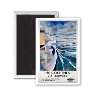  Continent Via Harwich   Boat at sea painting   3x2 inch Fridge 