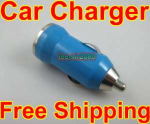 Universal Mini USB Car Charger Adapter for MP3 MP4 iphone MP5 blue 