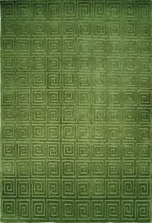 Modern Area Rug Green Carpet Wool Hand Knotted 6 x 9  