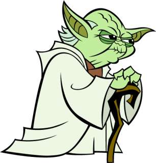 Yoda Star Wars Cartoon Bumper Sticker 4x5  