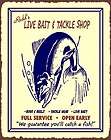 Redds Live Bait & Tackle Vintage Metal Art Fishing Retr