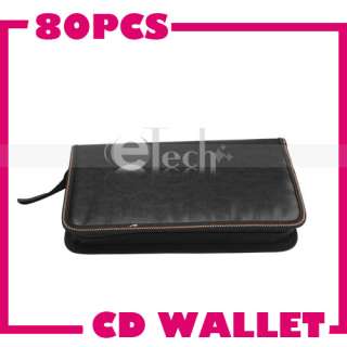 80 Capacity CD DVD Wallet Case Storage Bag Black Red  