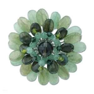  Brooch, Green Chrysanthemum Jewelry