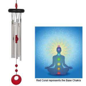 WOODSTOCK CHIMES CHAKRA RED CORAL DECORATIVE WIND CHIME  