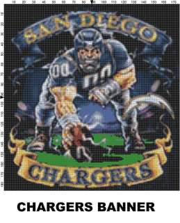 NFL San Diego Chargers Mascot cross stitch pattern  