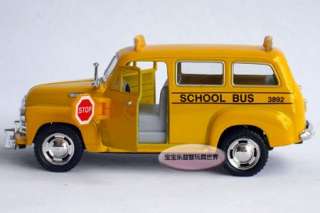   Chevrolet Suburban 1950 School Bus Alloy Diecast Model Car Yellow B388