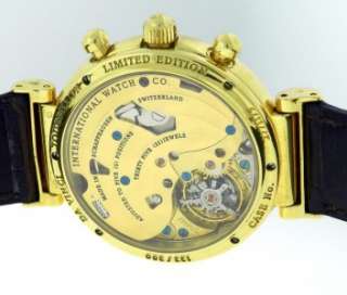   Mens IWC Da Vinci Tourbillon 18K Gold Perpetual Calendar Chrono Watch