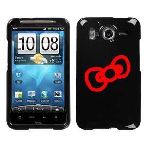  HTC INSPIRE 4G RED BOW OUTLINE ON A BLACK HARD CASE COVER 