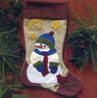 Snowman Felt Applique Christmas Stocking Kit Rachels of Greenfield 