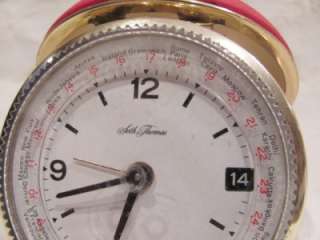 Seth Thomas Travel / World Time Alarm Clock Clamshell Windup  