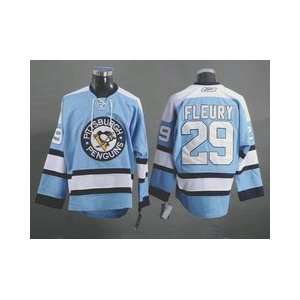  Fleury #29 NHL Pittsburgh Penguins Blue Hockey Jersey Sz50 