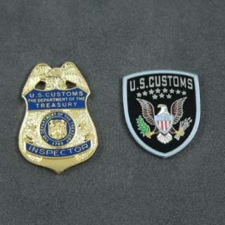 This set of 2 new lapel pins commemorates the U. S. Customs Inspector.